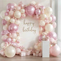 Pink and White Balloons Arch Kit, Double Stuffed, Party | Pearl Light Pink by Zesliwy