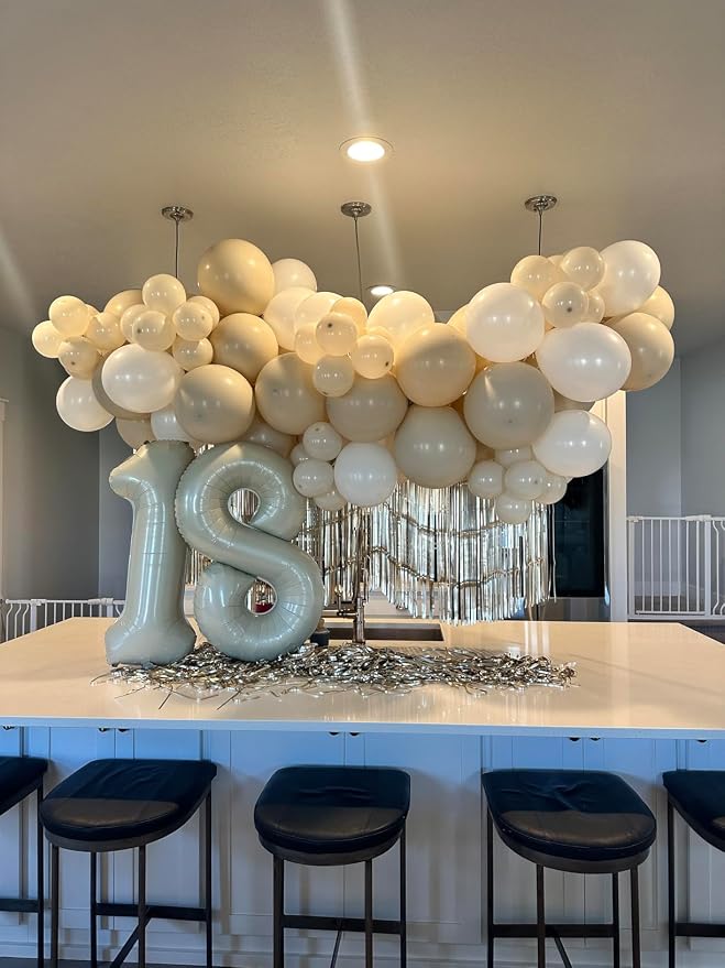 16 Balloon Numbers 40Inch for 16th Year Old Birthday Decorations, Cream | 40In - Image 2