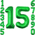 Green Number 15 Balloon 40 Inch, Shiny Foil Duo by Unknown