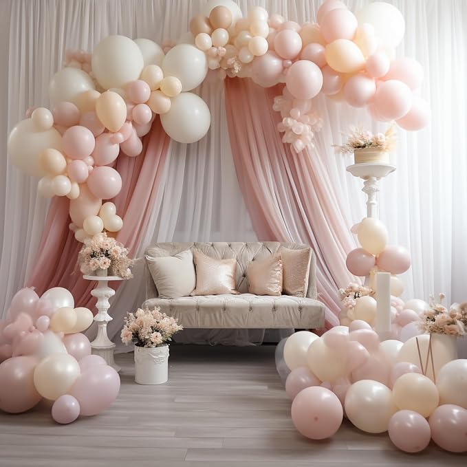 Wedding Arch Draping Fabric Backdrop Drapes 4 Panels, Dusty Rose | 28.7"x20FT - Image 3