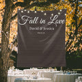Wedding Backdrop for Reception, Custom Tapestry with Names & Date, Rustic Sign, Personalized Wood Photography Lights Banner Ceremony, Arch Decor One Size