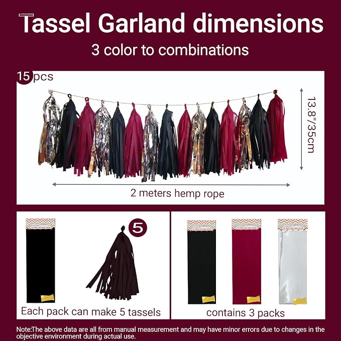 Tassel Garland Tissue Paper Tassel Banner, Tassels Party Decorations - Image 2