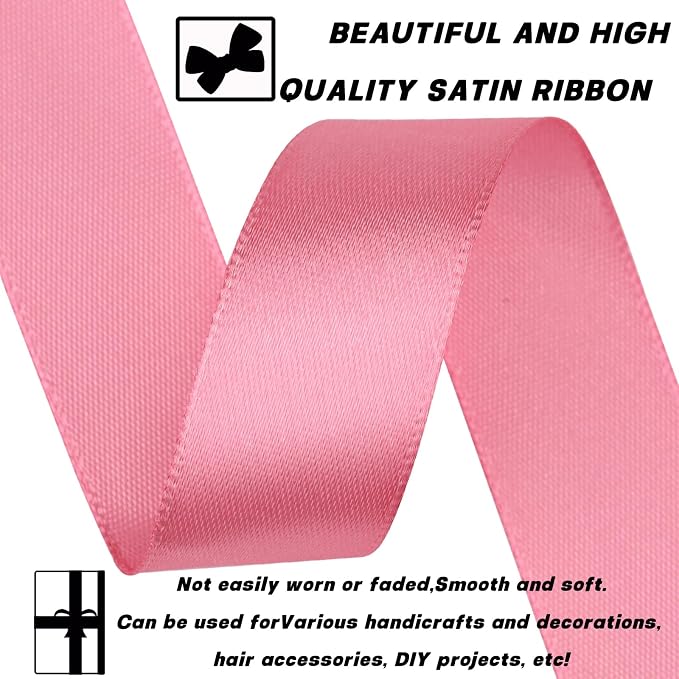 7/8 Inch 30 Yards Rose Gold Satin Craft Ribbon-Single Face Polyester Ribbon - Image 3