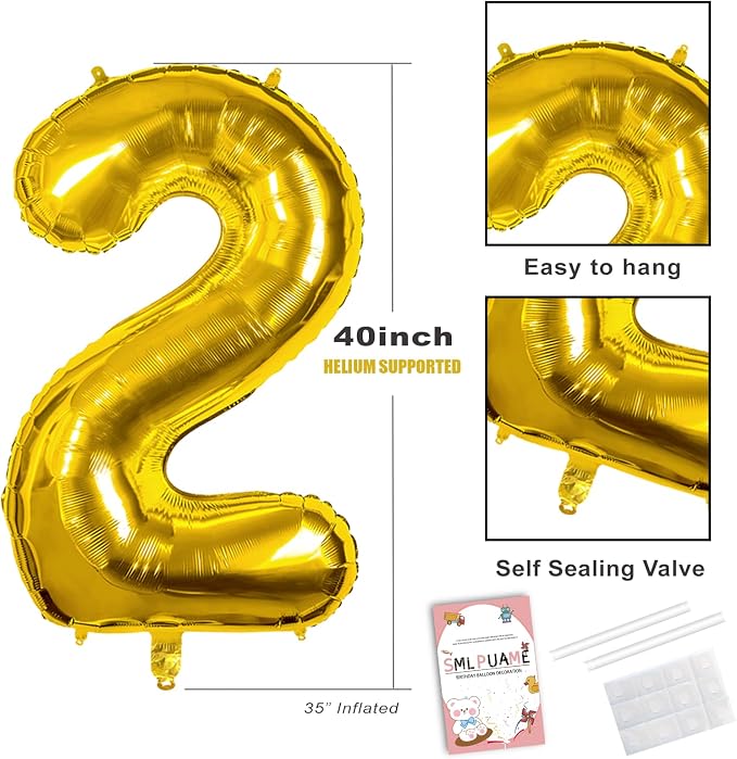 40 Inch Gold 29 Balloon Numbers, 29th Birthday Party Decorations | Large Self - Image 4
