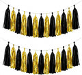 Gold Black Tassel Garland Banner, 30 Pack Paper Tassels Streamers by SIPRKAICT