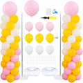 2 Sets Macaron Pink Lemon Yellow White Balloon Column Kit by KINNOGOLDLEAF