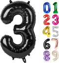 3 Balloon - Black Birthday Number Balloons, 40 Inch Decorations Men Women | by ALPHADELTAPI