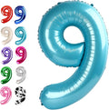 Pearl Blue Number 9 Balloon 40 inch, 9th Birthday Party Balloons Decorations | by Upgesy