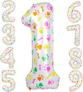40 Inch Multi-color Dog Paw Birthday Balloons, Numeral 1 Birthday Balloons by AXBMM