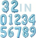 10 Pcs Number Balloons 32 Inch Baby Blue 0-9 Number Mylar Foil Balloons Baby by Unknown