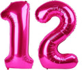 Giant Hot Pink 12 Balloon Number 40 Inch, 12 Number Balloons Birthday Supplies by Upgesy