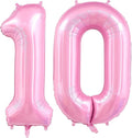 Pastel Pink 10 Balloon Number, 40 Inch Light Pink 10 Balloons Large Helium Foil by BBPOOL