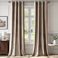 BULBUL Taupe Velvet Blackout Curtains 90 inch Long by ModernShinyVelvetCurtains