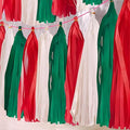 Red White and Green Paper Tassels 30pcs Streamers Christmas Theme Graduation by Unknown