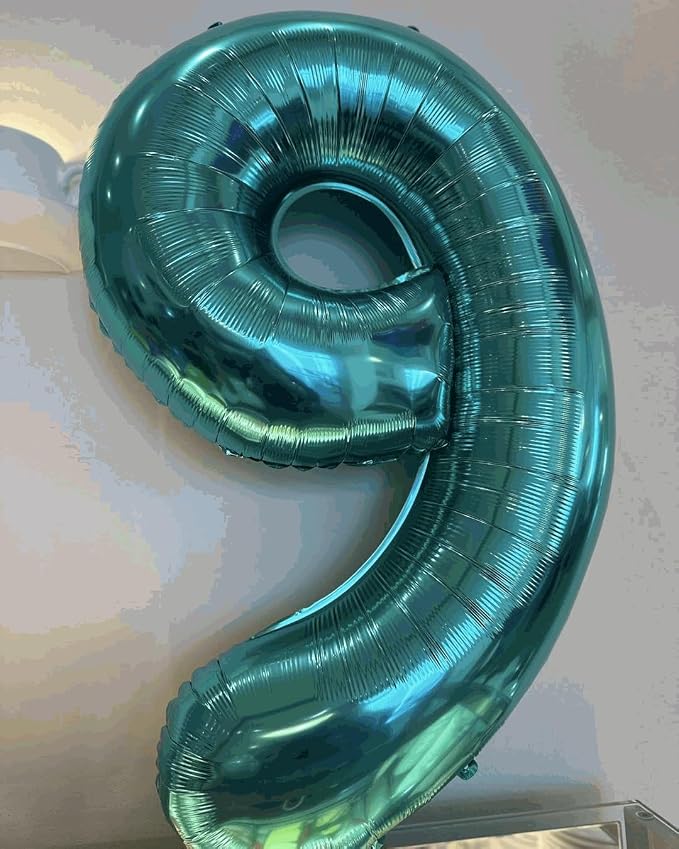 1 Balloon - Teal Birthday Number Balloons, 40 Inch Decorations Men Women | Teal - Image 3