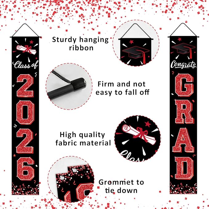 Graduation Decorations 2026 Porch Banner, Graduation Banner Class of 2026 - Image 2