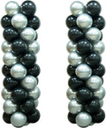 100Pcs Silver and Black Column Tower Balloons by MOXMAY