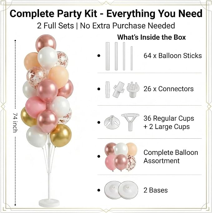 HIIINS Set of 2 Balloon Column Kit - Image 2