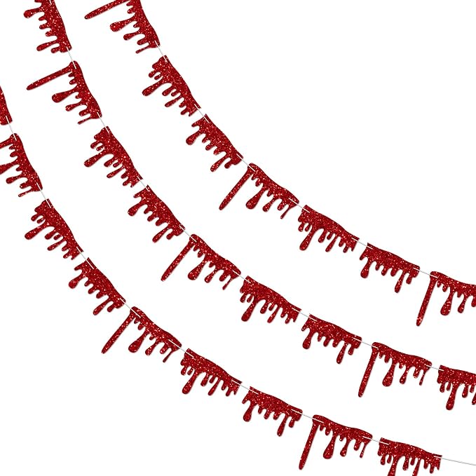 Red Blood Drop Banner for Halloween Party Decorations Supplies Scary Halloween by Vofrise