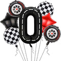 Race Car Balloons, 40 Inch Racetrack Number 0 Balloon, Big Number Balloons Black by Yexnum
