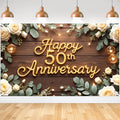 Happy 50th Anniversary Decorations Banner, 50th Wedding Anniversary Party by Spriggenix