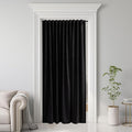 Black Velvet Curtain for Sliding Door Covering Back Tab Blackout Thermal by StangH