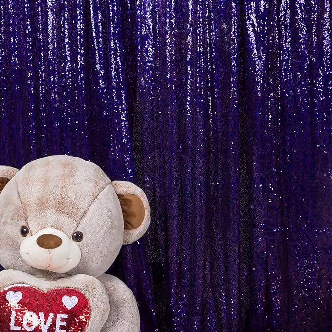 JYFLZQ Purple Sequin Backdrop Curtains 10ft x 10ft 1 Panel Glitter Photo Booth by JYFLZQ