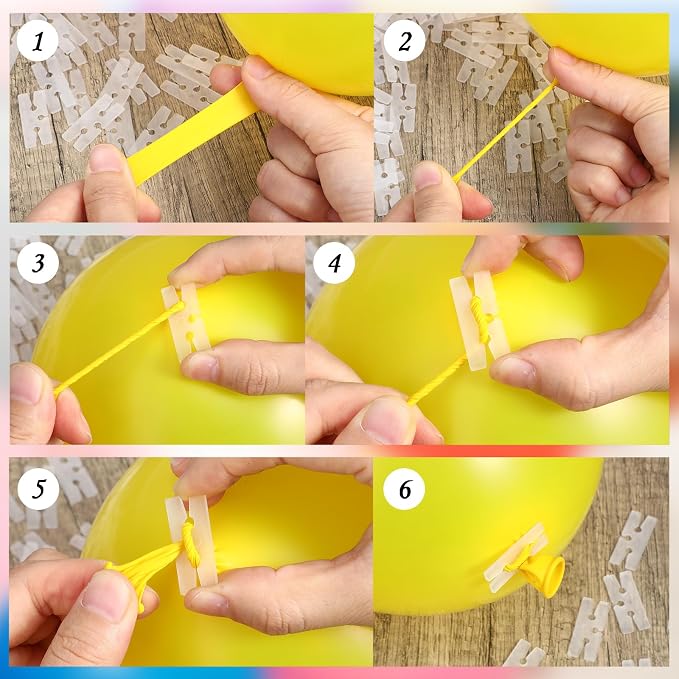 200 Pcs Balloon Clips to Tie Off Balloons, H Shape Balloon Ties | Universal - Image 3