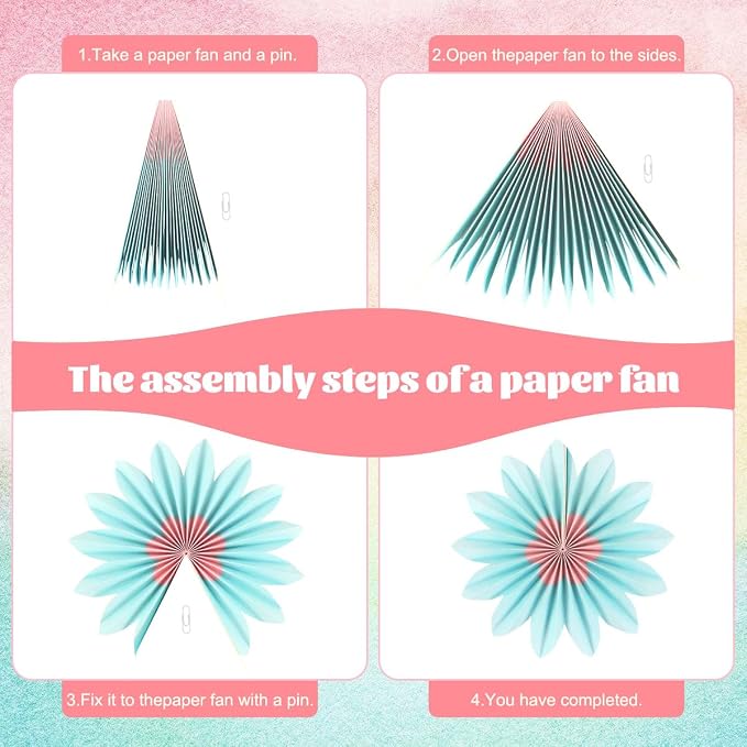 zilue Paper Fans Party Decorations Paper Flowers Decorations - Image 7