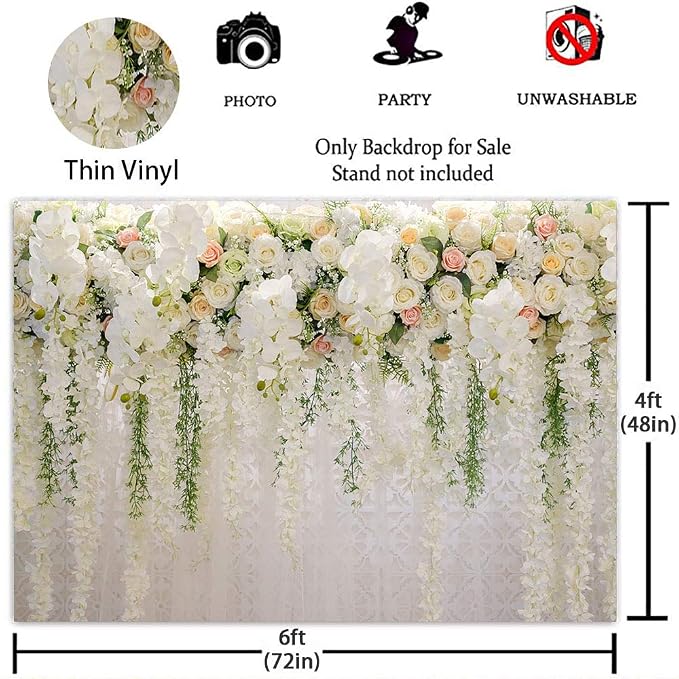 Mocsicka Wedding Flower Backdrop Wall Floral Bridal Shower Backdrops - Image 4