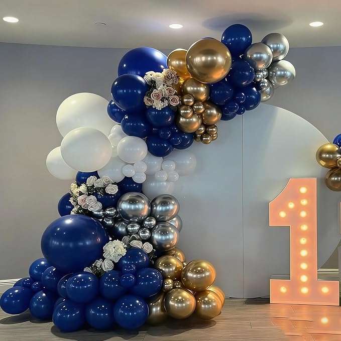 Blue and Gold Balloons Arch Kit, 18 12 10 5 inch, - Image 5