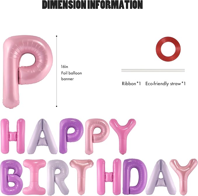 CANREVEL Happy Birthday Banner Decoration + 12Pcs Star Balloon, - Image 2