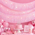 2 Pack Iridescent Pink Fringe Streamer Tassel Banner Party Decoration | Thick by Rovplus