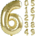 40 Inch Number 6 Balloons for 6th Birthday Party Decorations, 0-100 Champagne by FOBELEC