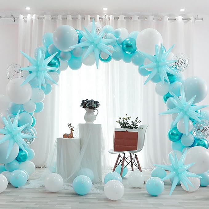 TONIFUL 4 Pcs Star Balloons Pastel Blue Foil Explosion Party Decoration | 22 - Image 4