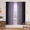 Purple and Black Curtains for Living Room 63 Inch Length Ombre Curtains 2 Panel by XFLINGBAO