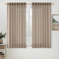 MIULEE Taupe Short Linen Curtains 52x45 Inch Length 2 Panels by MIULEE