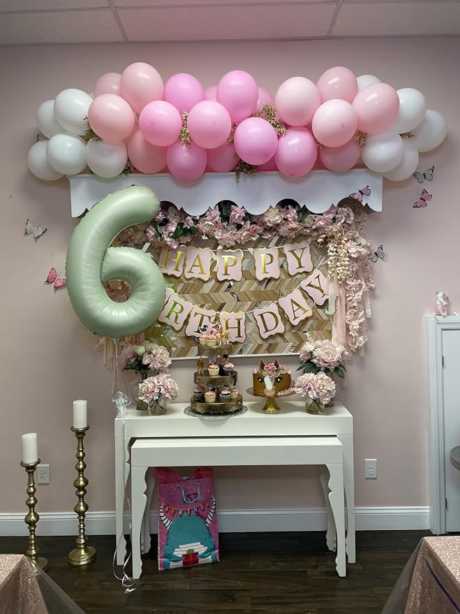 40 Inch Number 6 Balloon, Olive Green Birthday Decorations - Image 3