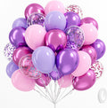 61pcs Pink and Purple Balloons, 12 Inch Purple Pink Confetti Balloons, Metallic by BAUANOOY