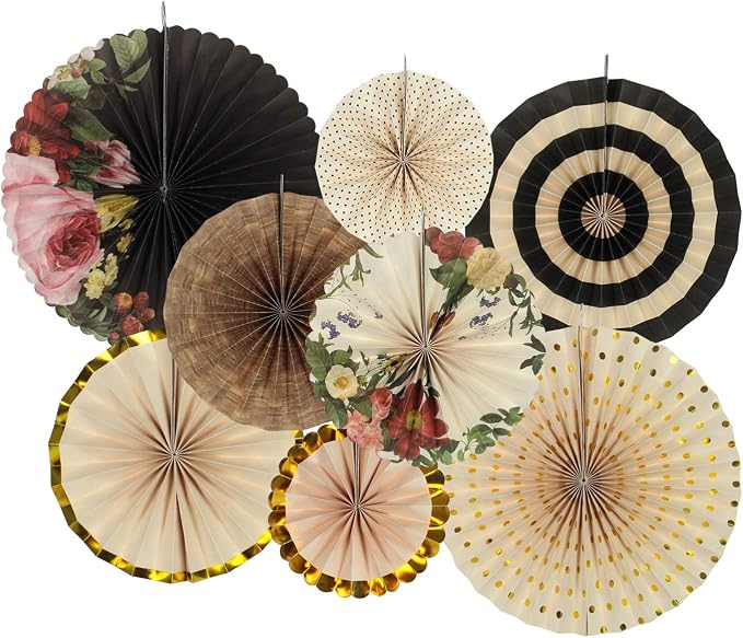 Party Hanging Paper Fans Decoration Set by zilue