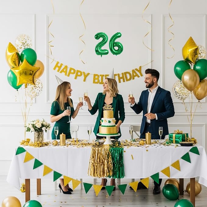 TONIFUL 20 Pcs Number Balloon 2 Set 16 Inch Green 0-9 Numbers Balloons | Small - Image 3
