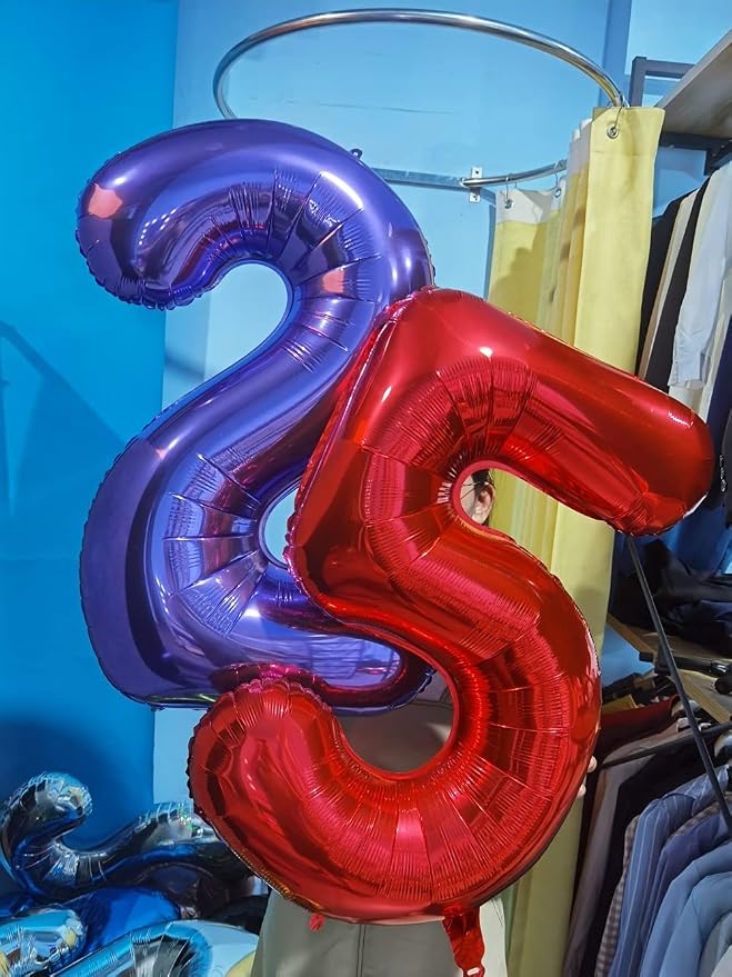 32 Inch Red Number 3 Balloons Foil Ballon Digital Birthday Party Decoration - Image 7