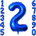 Navy Blue Number 2 Balloon 40 Inch, Shiny Metallic Foil Digit Party Supplies | by Unknown