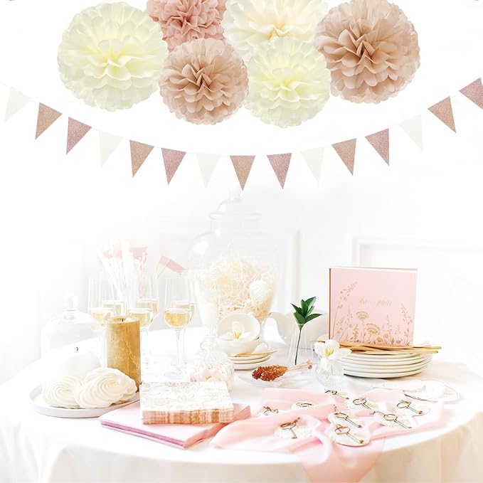 Champagne-Gold Beige Boho Baby-Shower Party-Decorations - Image 4