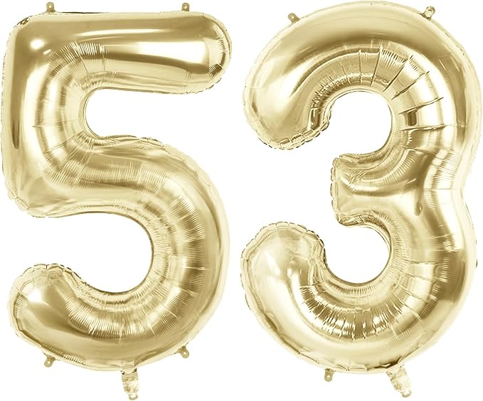 Number 53 Balloons for 53rd Birthday Party Decorations, 40 Inch 0-100 by Joycard