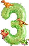 Dinosaur 3rd Birthday Decorations 40 Inch Giant Green Number 3 Foil Balloon | by FacnyGather
