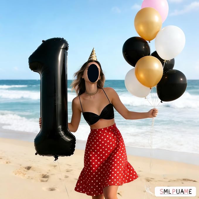 40 inch Number Balloon 0-9 Black Large Number 10 Balloons, Digital Balloons - Image 5