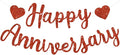 BEISHIDA Pre-Strung Glitter Red Happy Anniversary Banner Wedding Decor | Happy by Beishida