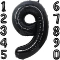 40 Inch Black Number 9 Balloons Helium Giant Black 9 Balloons by LHOAVWE