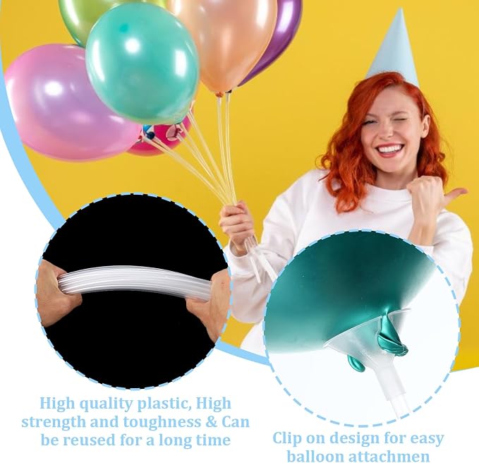 cobee 20 Pcs Balloon Holder Sticks, Plastic Balloon Sticks - Image 2
